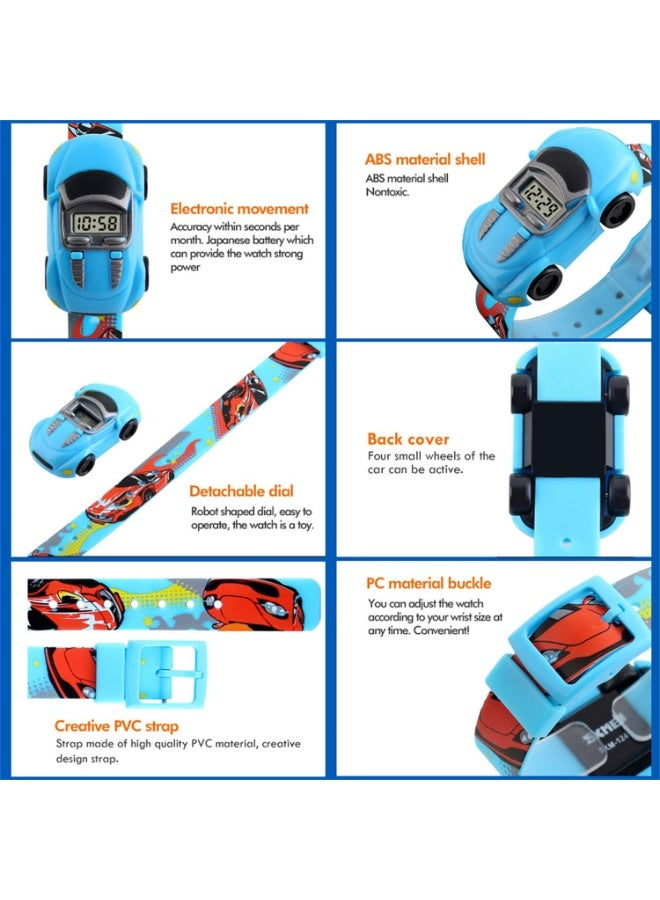 Kids Digital Watch with Toy Car - Yellow Fun Educational Watch for Boys & Girls Ages 3-12, 3ATM Waterproof, Shock Resistant, Detachable Toy Car & Moving Wheels (Yellow) - Image 5