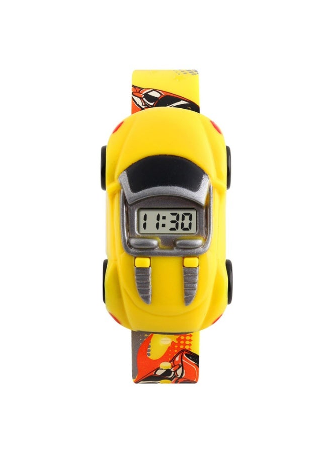 Kids Digital Watch with Toy Car - Yellow Fun Educational Watch for Boys & Girls Ages 3-12, 3ATM Waterproof, Shock Resistant, Detachable Toy Car & Moving Wheels (Yellow) - Image 2