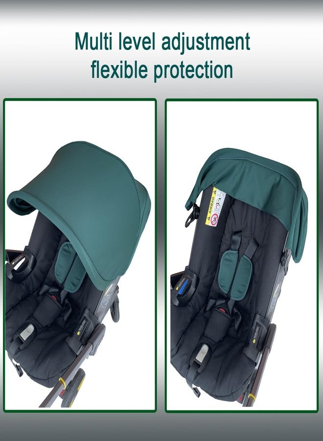 Feliliber Baby Stroller Replacement Kit Compatible with DOONA+ Car Seat Stroller | Comfortable Thick Seat Cushion+Adjustable Canopy+Extended Shoulder Pads (Green & Black) - Image 4