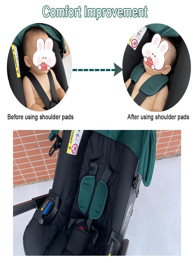 Feliliber Baby Stroller Replacement Kit Compatible with DOONA+ Car Seat Stroller | Comfortable Thick Seat Cushion+Adjustable Canopy+Extended Shoulder Pads (Green & Black) - Image 5