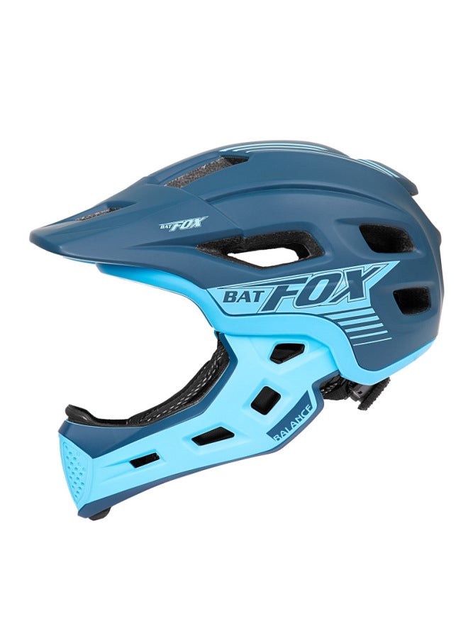 Jc014 126 1 Blue Batfox Children's Balance Bike Helmet Cycling Helmet Riding Full Helmet Mountain Bike Detachable Full Helmet Female
