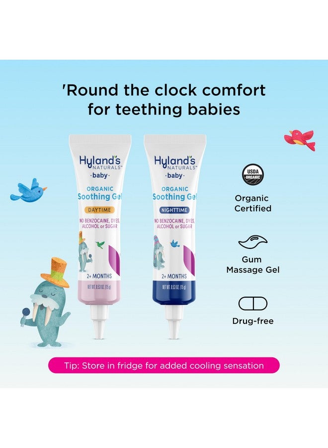 Hyland's Baby Organic Day and Night Soothing Gel Combo Pack, Cooling Gel for Oral Discomfort, Easy-to-Apply, Ages 2 Months and Up, 1.06 Ounce (2 Tubes of 0.53 oz.) - Image 2