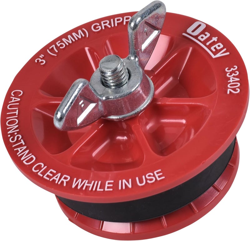 Oatey 33402 3-Inch Mechanical Test Plug with 5 PSI Back Pressure, Red Plastic - Image 1