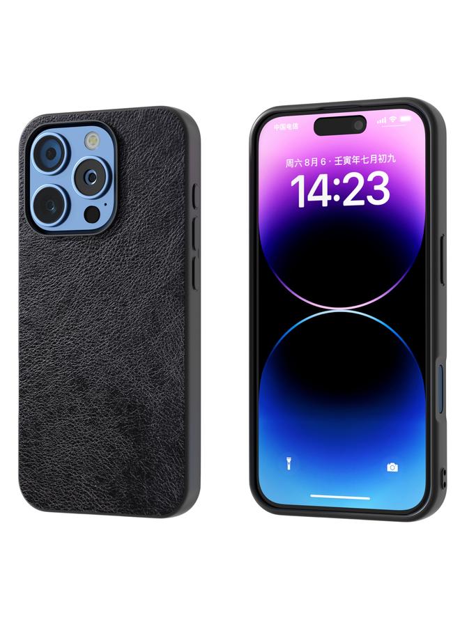 اس-توب جراب لهاتف iPhone 16 Pro، جراب هاتف من البولي يوريثان بلونين من نسيج الليتشي - Image 1