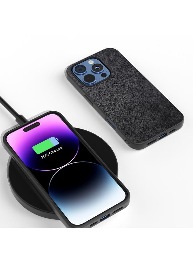 اس-توب جراب لهاتف iPhone 16 Pro، جراب هاتف من البولي يوريثان بلونين من نسيج الليتشي - Image 2