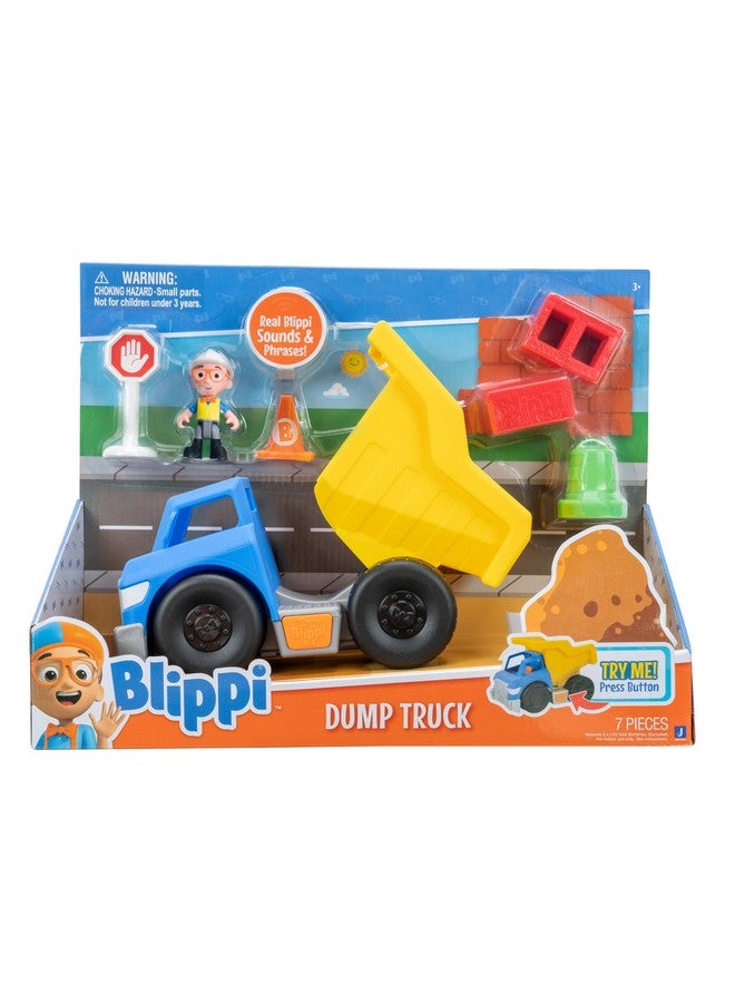 Blippi Blippi Dump Truck - Fun Freewheeling Vehicle Featuring 3 Construction Worker Sounds and Phrases - Educational Vehicles for Toddlers and Preschoolers - Amazon Exclusive - Image 1