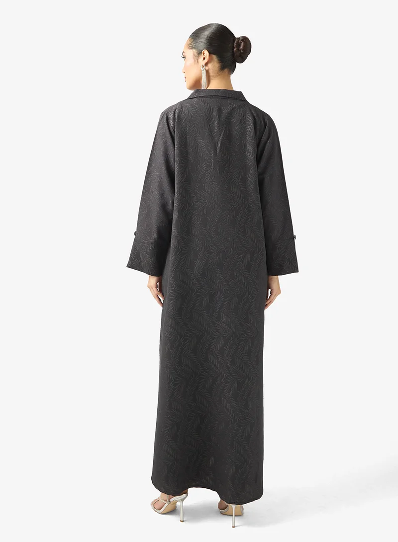 Khizana Textured Abaya With Sheila