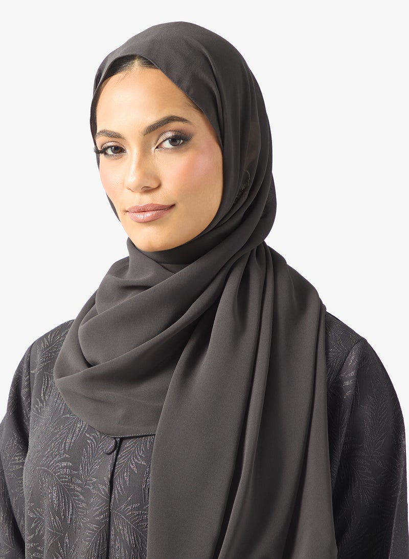 Khizana Textured Abaya With Sheila - Image 4