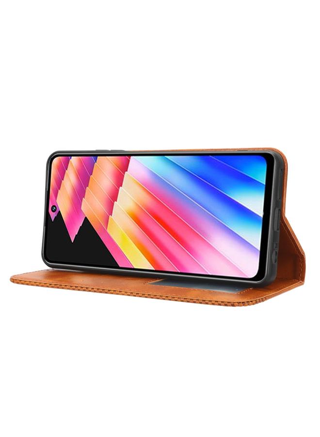 زبون جراب لهاتف Infinix Hot 30 Play مصنوع من الجلد بمشبك مغناطيسي بتصميم كلاسيكي - Image 5