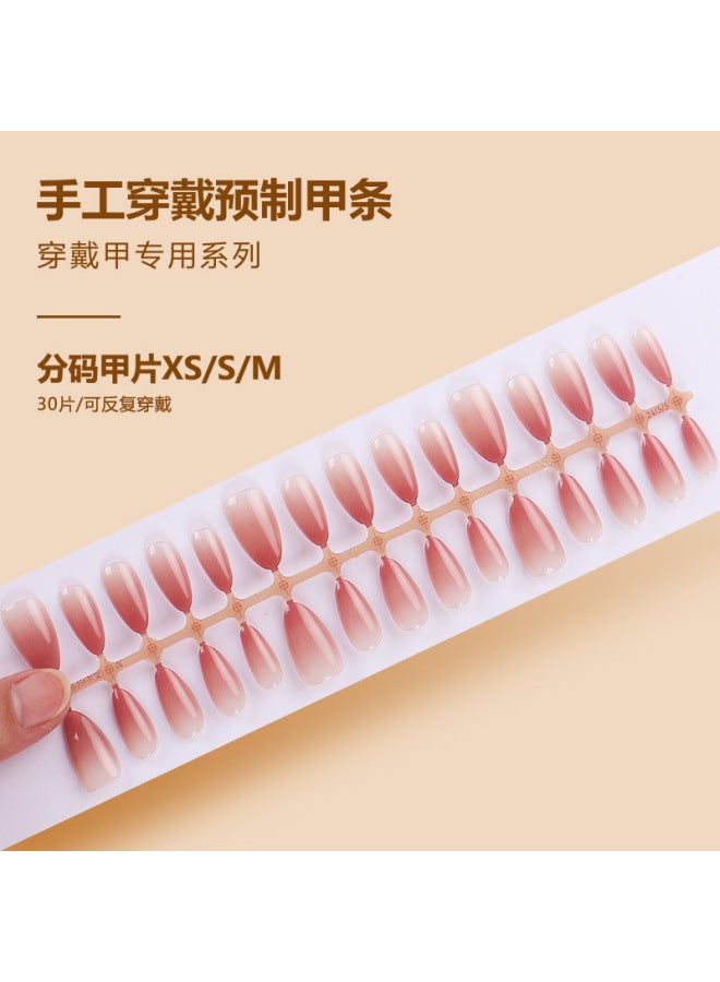 Little Red Book  Wearing Nail Pieces Advanced Sense Autumn Wind Nail Pieces Sizzy Gradient Removable Fake Nail