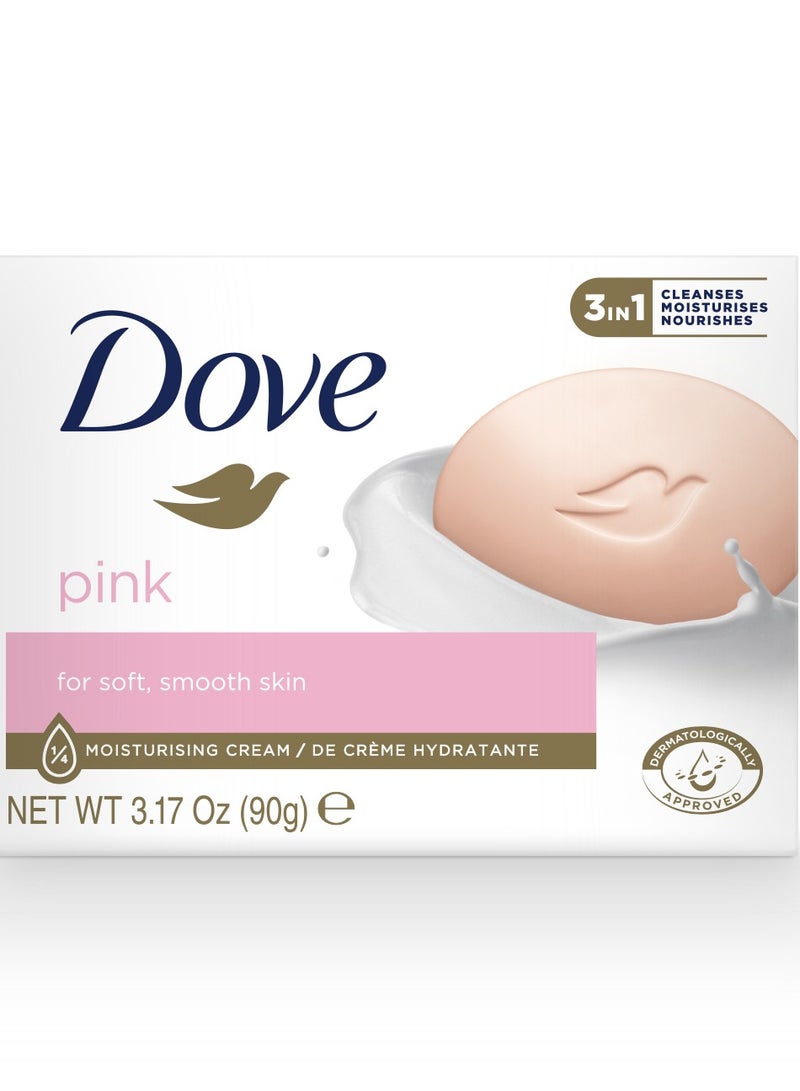 دوف صابون دوف الوردي المرطب للبشرة الناعمة والملساء - 90 غرام، قطعتان - Image 2