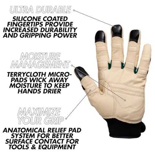 Bionic Men's ReliefGrip Gardening Premium Leather Gloves (Medium) - Image 3