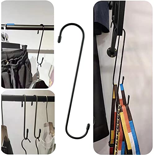 LRUUIDDE Extra Large Plant S Hooks (6 Pack 10 inch) Rust Resistan Heavy Duty Long S Hooks for Hanging Plant,Tree Branch,Bird Feeder, Pans Closet Garden Pergola Indoor Outdoor Large Hooks (Black) - Image 5