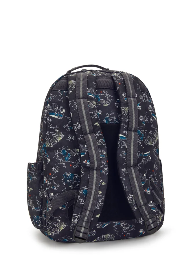 kipling Large Backpack with Separate Laptop Compartment Unisex Jungle Fun Race Seoul College