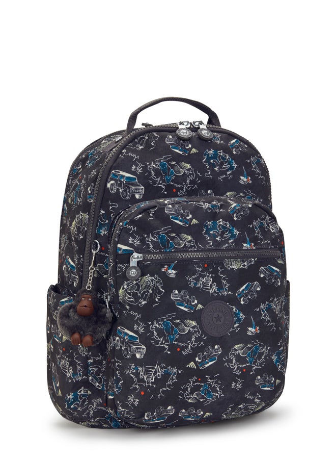 kipling Large Backpack with Separate Laptop Compartment Unisex Jungle Fun Race Seoul College - Image 4