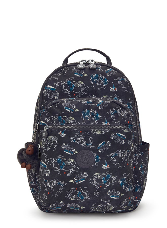 kipling Large Backpack with Separate Laptop Compartment Unisex Jungle Fun Race Seoul College - Image 1