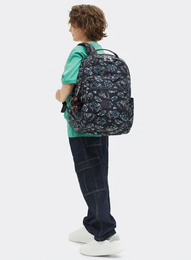 kipling Large Backpack with Separate Laptop Compartment Unisex Jungle Fun Race Seoul College