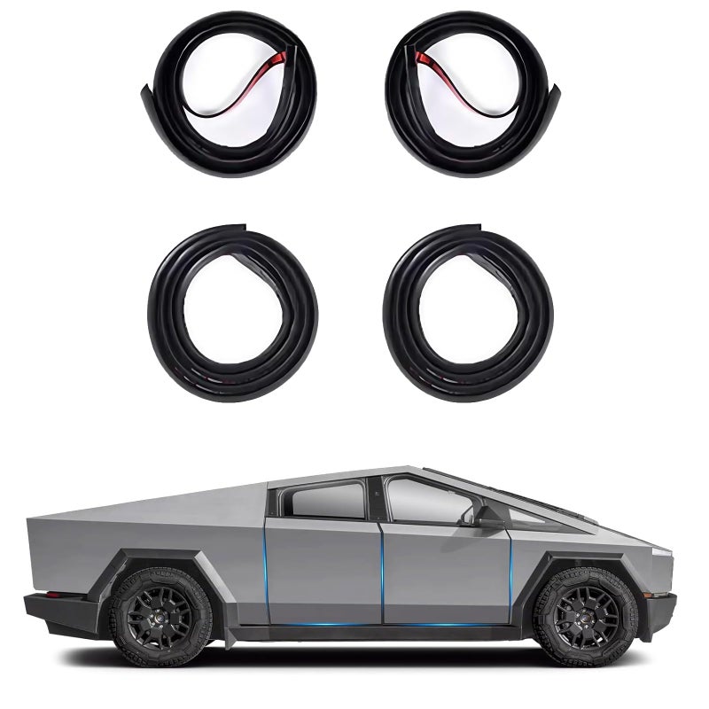 TSTESE 4 Pack Soundproof Sealling Strips Compatible with Tesla Cybertruck Cyber Truck 2025 2024 Interior Accessories Door Seal Kit Soundproof Weather Draft Strip Wind Noise Reduction Sound Proofing Exterior - Image 2