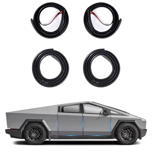 TSTESE 4 Pack Soundproof Sealling Strips Compatible with Tesla Cybertruck Cyber Truck 2025 2024 Interior Accessories Door Seal Kit Soundproof Weather Draft Strip Wind Noise Reduction Sound Proofing Exterior - Image 1