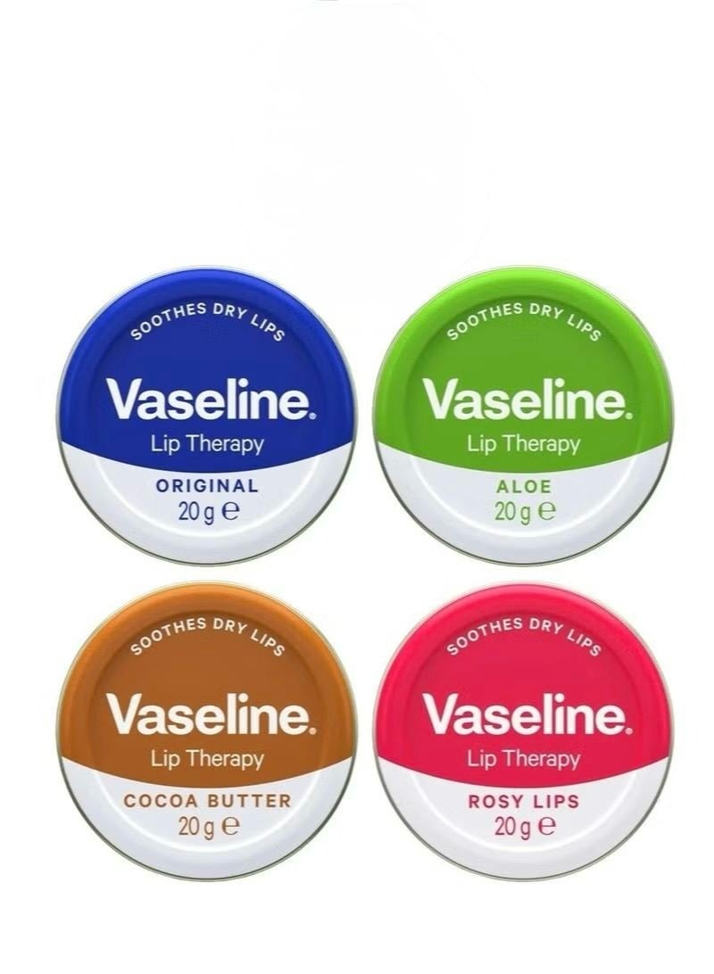 Vaseline Lip Therapy Balm Set of 4 x 20g | Original, Cocoa Butter, Aloe Vera & Rosy Lips | Deep Moisturizing Lip Care for Dry & Chapped Lips | Soft, Smooth & Hydrated Lip Protection - Image 1