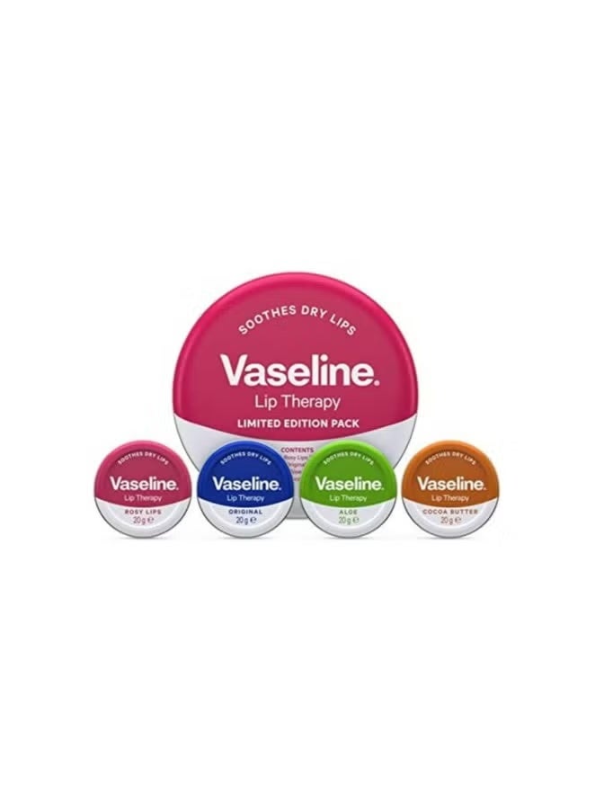 Vaseline Lip Therapy Balm Set of 4 x 20g | Original, Cocoa Butter, Aloe Vera & Rosy Lips | Deep Moisturizing Lip Care for Dry & Chapped Lips | Soft, Smooth & Hydrated Lip Protection - Image 4