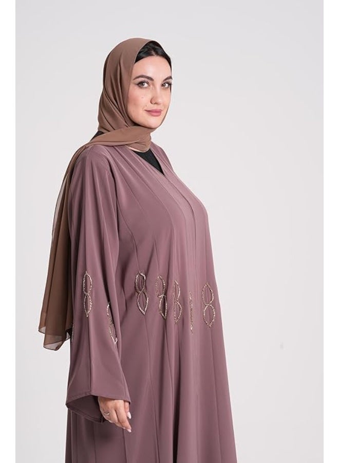 عباية أنيقة مطرزة محتشمة للنساء | فستان إسلامي طويل فضفاض | مناسب للارتداء اليومي والمناسبات - Image 1