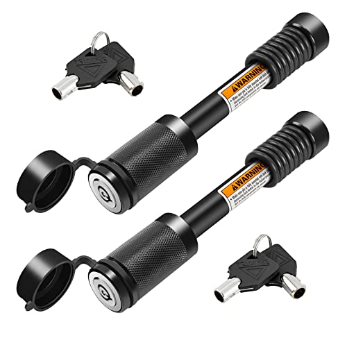 METOWARE Trailer Hitch Lock Hitch Receiver Pin Lock Fits Class III IV V and 2”- 3-1/2" Receiver with 5/8" Dia 4” Lock Pin and 8 Anti-Rattle Rubber O-Rings Receiver Hitch Lock (2 Pack) - Image 1