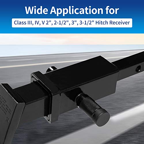 METOWARE Trailer Hitch Lock Hitch Receiver Pin Lock Fits Class III IV V and 2”- 3-1/2" Receiver with 5/8" Dia 4” Lock Pin and 8 Anti-Rattle Rubber O-Rings Receiver Hitch Lock (2 Pack) - Image 3