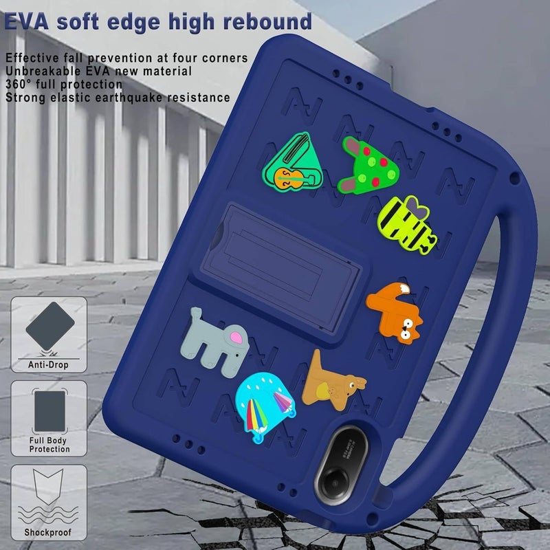 Vurtboly Kids Case Compatible with Redmi Pad 2 11inch 2025, Cute Full Body Protective Cover with Handle Stand, Lightweight Shockproof Cover with Shoulder Strap Kickstand for Redmi Pad 2 11" (Blue) - Image 5