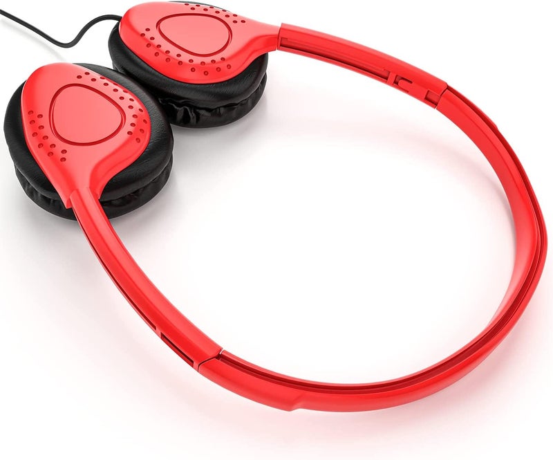 Maeline Bulk Headphones On-Ear Wired Headphones Adjustable Headband with Soft Faux Leather Cushions for School Classrooms, Libraries, Travel - 3.5mm Plug - 10 Pack - Multicolor - Image 5