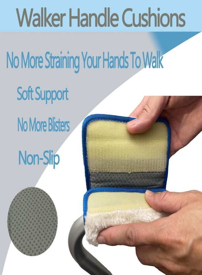 BIVIKEY Walker Handle Cushions - Padded Hand Covers - Soft Cushion Padding Medical for Folding Rolling Wheelchair, Rollator Handle, Senior, Elderly Grippers - Crutch Handle Pad Grips - Mobility Aid Plush Khaki - Image 3