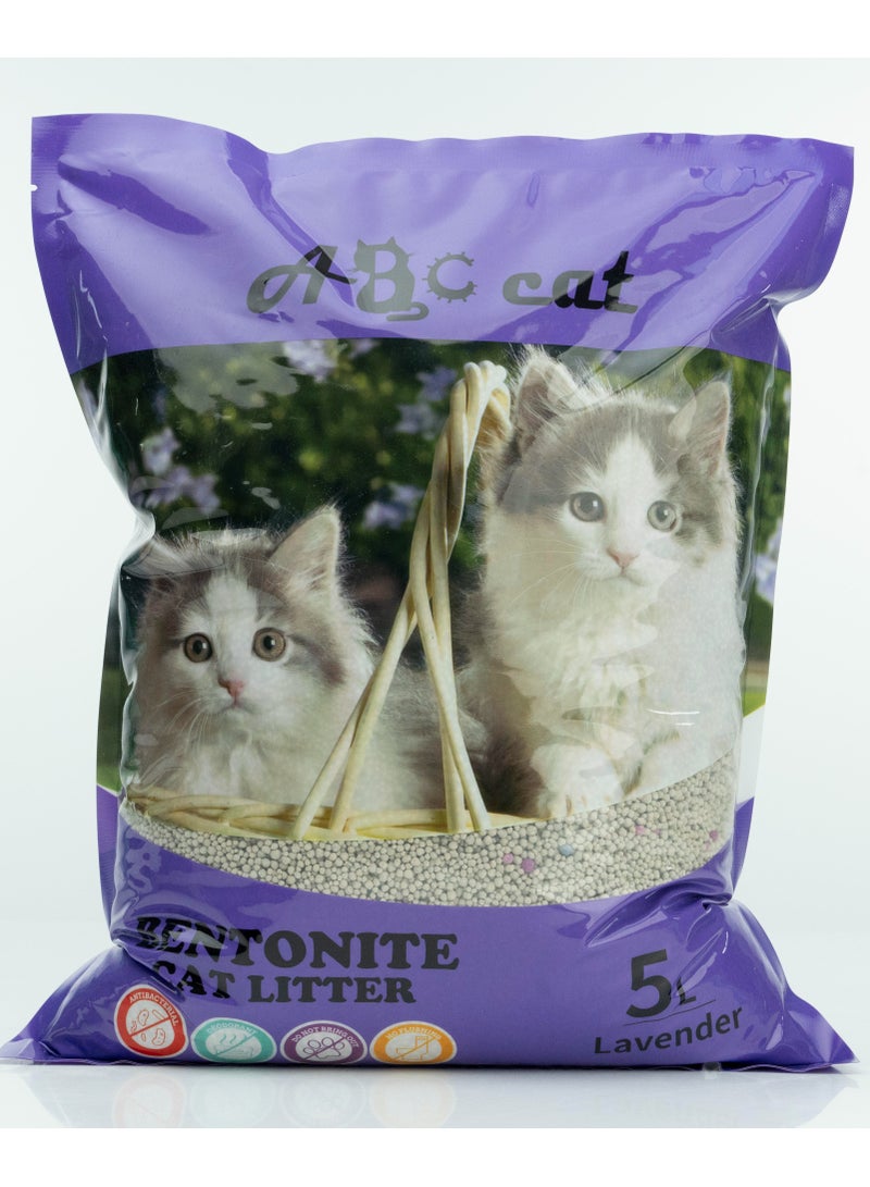 اي بي سي رمل قطط لافندر 5 لتر عالي التكتل ولا يسبب الحساسية.. - Image 1
