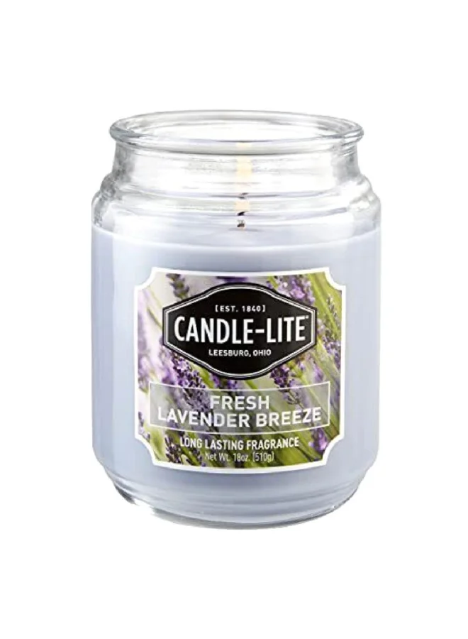 CANDLE-LITE Fresh Lavender Breeze Long-Lasting Fragrance Scented Jar Candle Purple 510 g 3297404