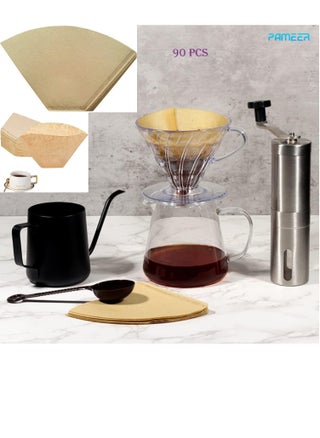 Coffee Filter 90 pcs, Coffee Filter Paper V60 Unbleached Disposable Coffee Filters Paper, Natural Paper Disposable Cone Coffee Filters, Small Coffee Filters for 2 cups Coffee maker - pzsku/ZE45698FE079CFBA83ED6Z/45/_/1705695040/eca45e68-669e-4eac-8e8f-6c2c34c31013