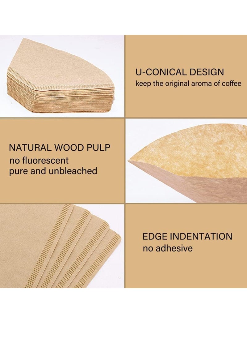 Coffee Filter 90 pcs, Coffee Filter Paper V60 Unbleached Disposable Coffee Filters Paper, Natural Paper Disposable Cone Coffee Filters, Small Coffee Filters for 2 cups Coffee maker