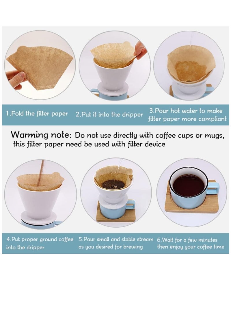 Coffee Filter 90 pcs, Coffee Filter Paper V60 Unbleached Disposable Coffee Filters Paper, Natural Paper Disposable Cone Coffee Filters, Small Coffee Filters for 2 cups Coffee maker