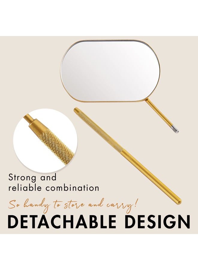 Embagol Lash Mirror Extra Large Makeup Mirror for Eyelash Extensions Detachable Stainless Steel Square Round Lash Extension Accessories(Golden) - Image 4