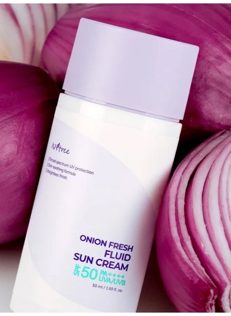 ISNTREE Onion Fresh Fluid Sun Cream SPF 50+ PA++++ – Lightweight Daily Sunscreen for Calm, Even-Toned Skin - Image 4