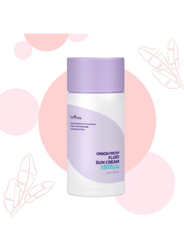 ISNTREE Onion Fresh Fluid Sun Cream SPF 50+ PA++++ – Lightweight Daily Sunscreen for Calm, Even-Toned Skin - Image 3