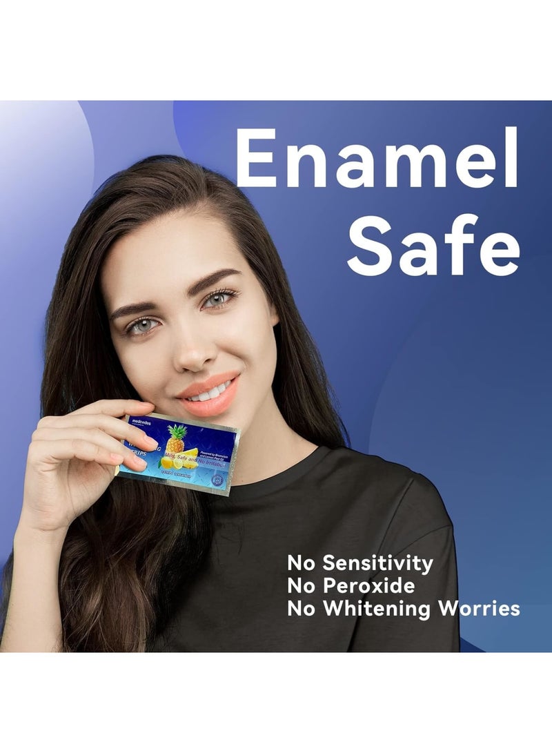 SOLARAE شرائط تبييض الأسنان للأسنان الحساسة، 28 شريط أبيض سريع، بدون بيروكسيد، لا تنزلق، آمنة لتبييض الأسنان، شرائط التبييض تساعد على إزالة آثار التدخين، القهوة، الصودا، بقع الماء - Image 2