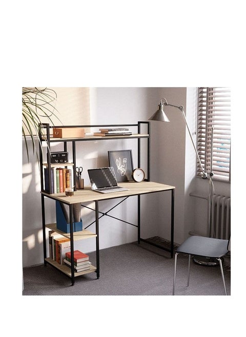 Computer Desk 120 cm with Hutch and Storage Shelves