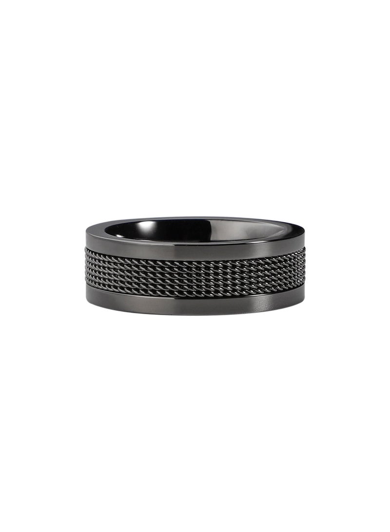 زنك خاتم زينك الرجالي باللون الرصاصي من الستانلس ستيل | ZJRG018SPIG-20 - Image 2