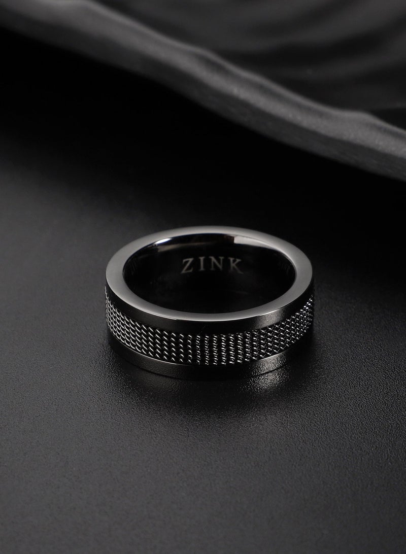 زنك خاتم زينك الرجالي باللون الرصاصي من الستانلس ستيل | ZJRG018SPIG-20 - Image 5