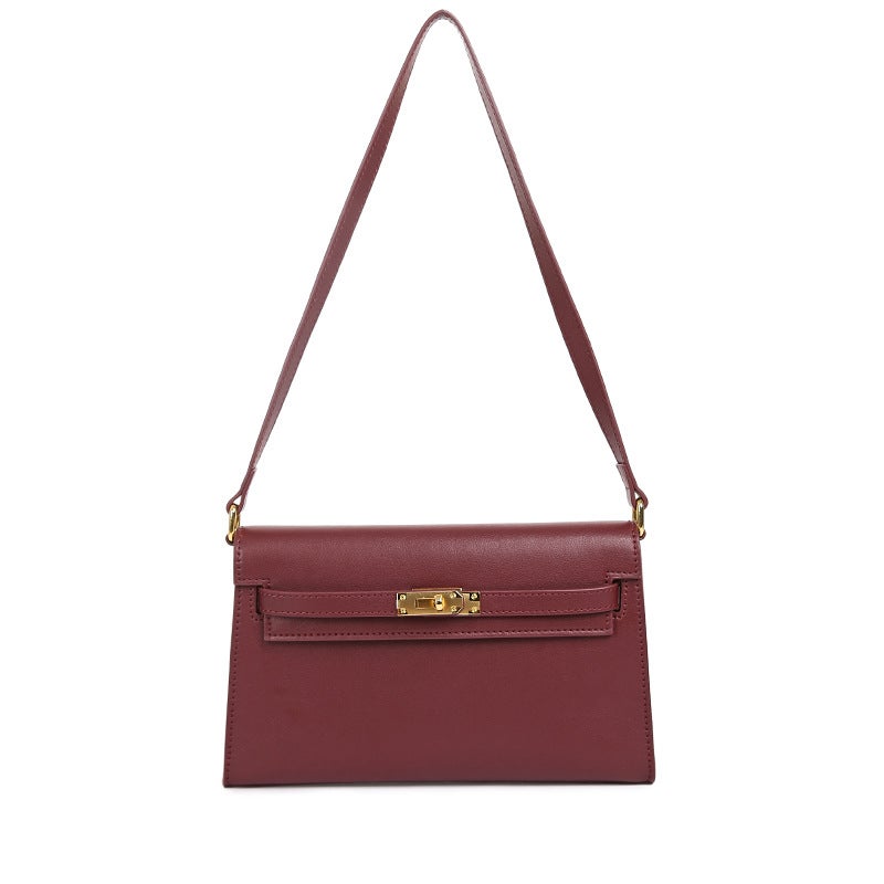 2024 Vintage Kelly Underarm Bag for Women Bordeaux red (27*7*16)