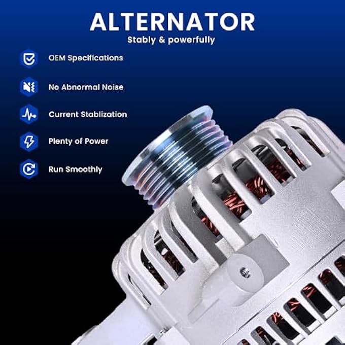 E-Shin Alternator Compatible With 2005-2006Ford for Expedition 2004-2008Ford F150 2006-2008Lincoln Mark LT 2005-2006 Navigator Replace 4L3U10300BA 4L3Z10346BB 6L3Z10346AA 7L3T10300AA 7L3Z10346C 88864858 - Image 5