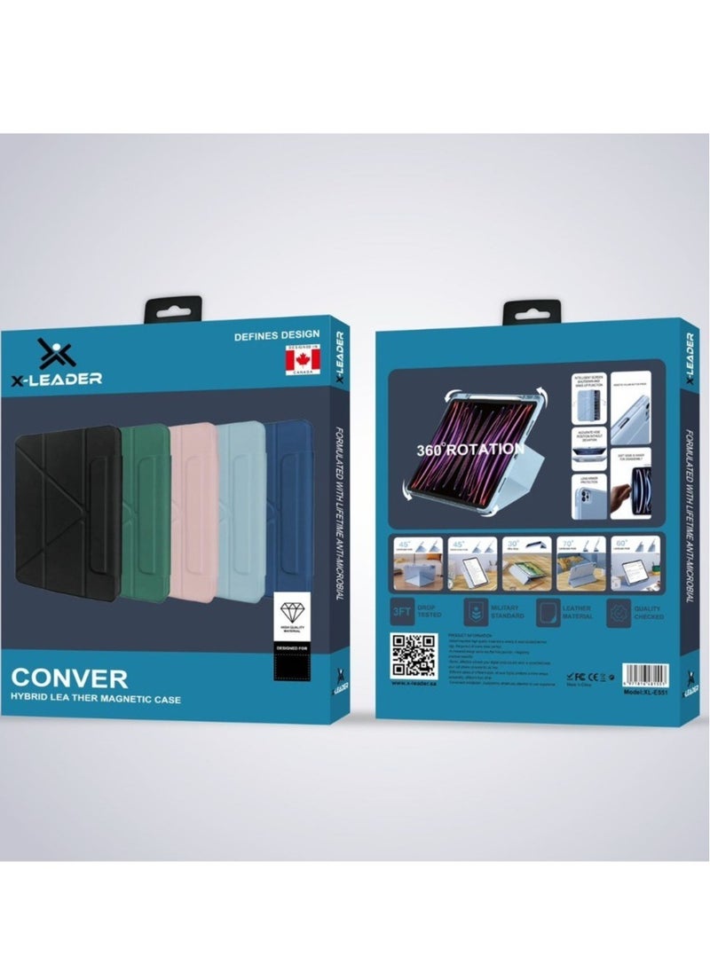 x-leader - iPad 8 smart cover with MagSafe technology, with multiple patterns and positions, and resistant to shocks and scratches, 3 in 1 - Image 1