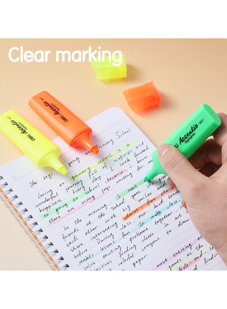 Deli ES622 Highlighter - Assorted Colors 4pcs - ideal for note-taking and document marking  - Image 3