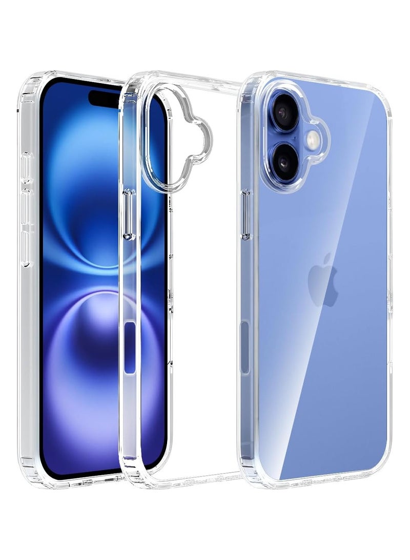 Crystal Clear Case for iPhone 16 Plus 6.7-Inch Anti-Yellowing Hard Back Slim Shockproof Bumper Anti-Scratch Suitable for Wireless Charging  - Image 1