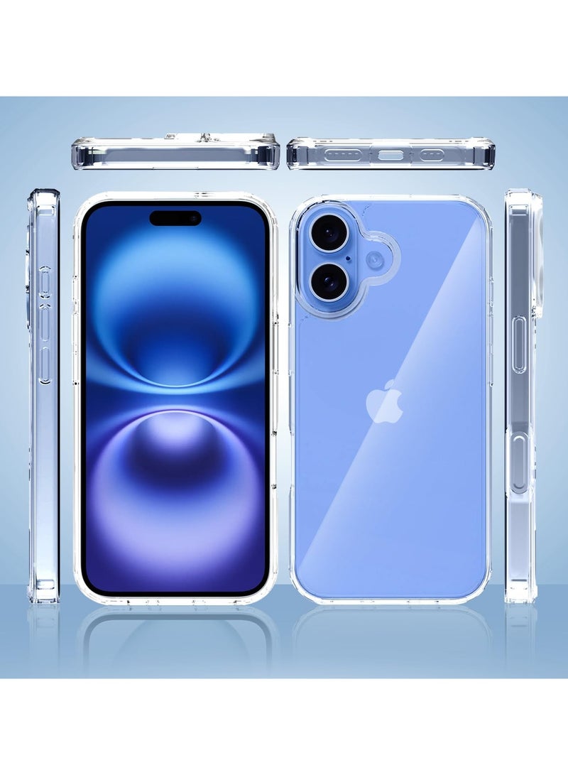 Crystal Clear Case for iPhone 16 Plus 6.7-Inch Anti-Yellowing Hard Back Slim Shockproof Bumper Anti-Scratch Suitable for Wireless Charging  - Image 3
