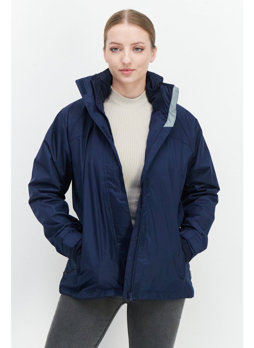 Trespass Women Plain Bomber Jacket, Navy Blue  - Image 1